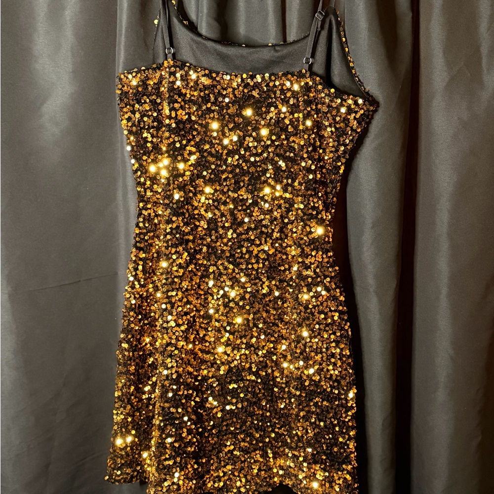 BP Sparkling Gold Mini Dress —#133 - Picture 9 of 13